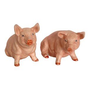 Royal Crown Porcelain Pig Figurines Set Of 2 Collectible Decorative Pieces